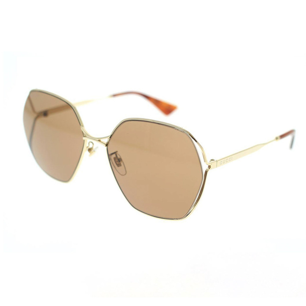 NWT Gucci GG0818SA-002-63 Gold Square 63mm Sunglasses - Picture 2 of 5